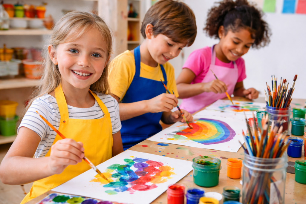 Atelier de peinture joyeux enfantin